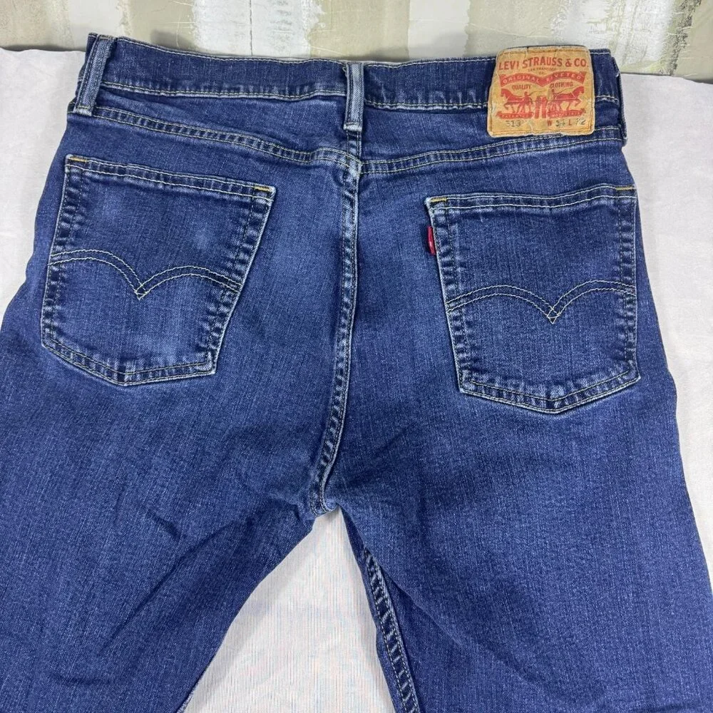 Levi's Men's‎ Straight Jeans Blue Denim Zip Fly Mid Rise 5-Pocket Design W34 L32
